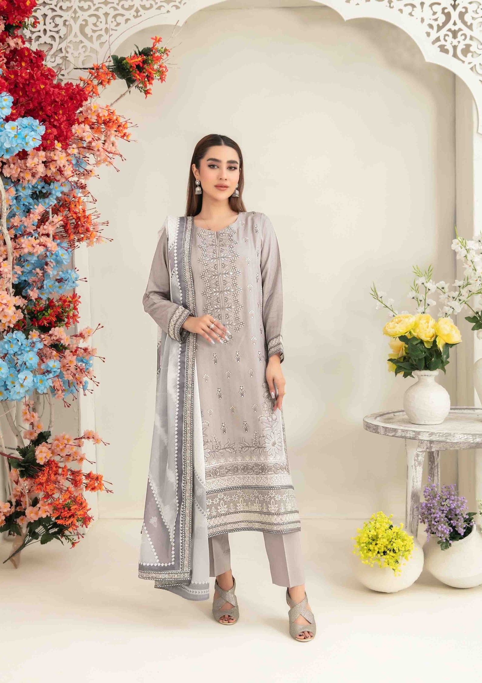 ZAFRAH - Semi Stitched Embroidered Viscose