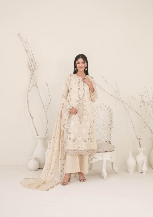 ZEENAT - Unstitched 3-Piece Broshia Banarsi